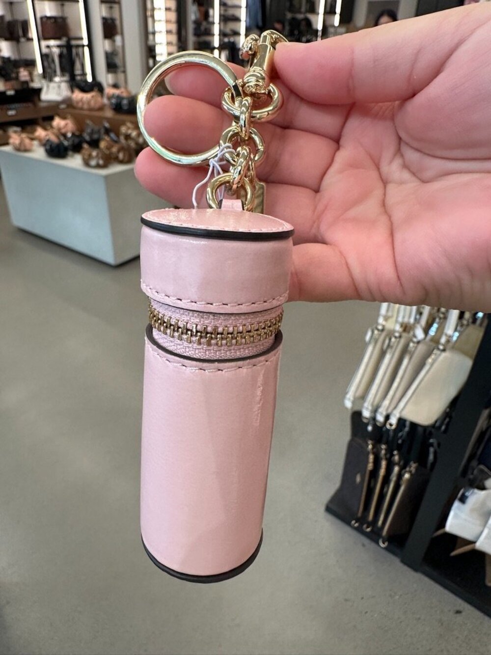 NWT! Limited Edition! Coach CEM91 Lipstick Case Bag Charm  In Soft Pink Leather